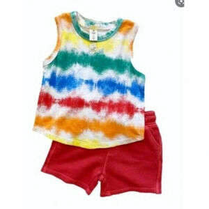 Tucker + Tate Rainbow Tie Dye Shirts and Shorts Set 3 Months